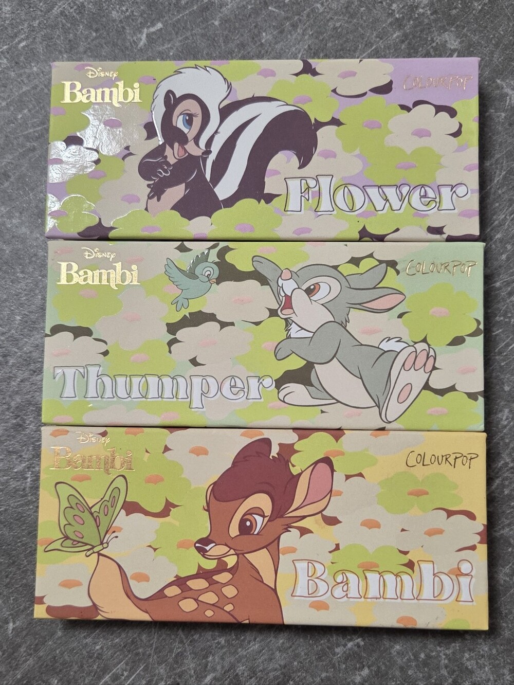 ColourPop Disney Bambi Eyeshadow Palette Set Bambi Thumper Flower 3pc